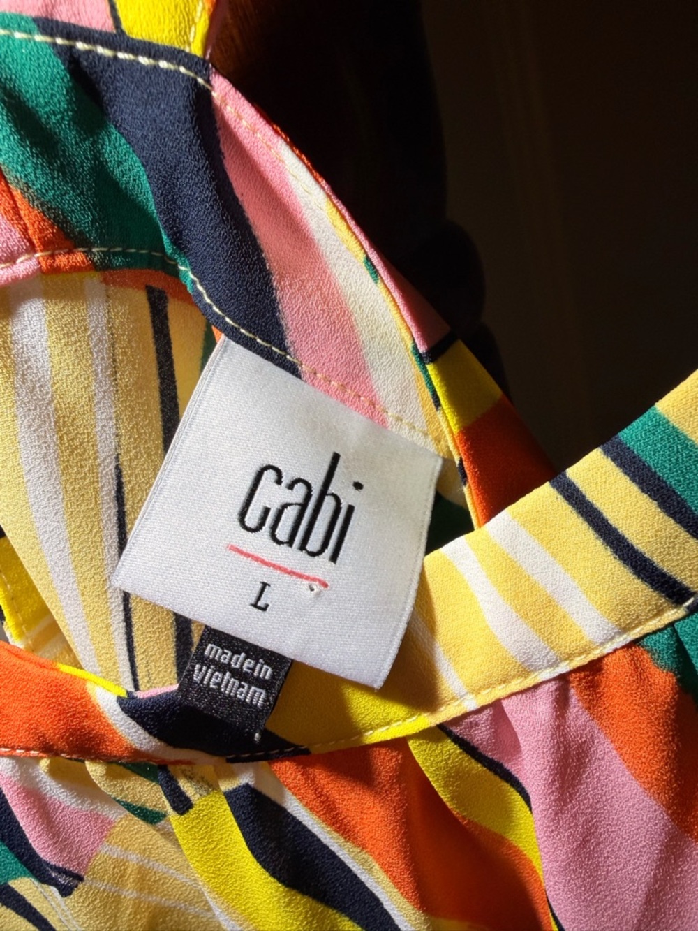 CAbi Multi-Color Striped Ruffle-Trim Tank - Picture 2 of 4
